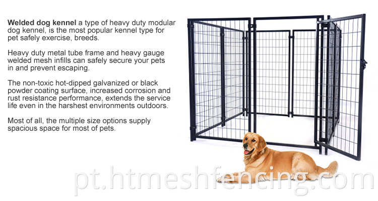 Casa de cachorro de metal pesado ao ar livre Hot Hot Dipped Galvanized Dog Cage Dog Kennel